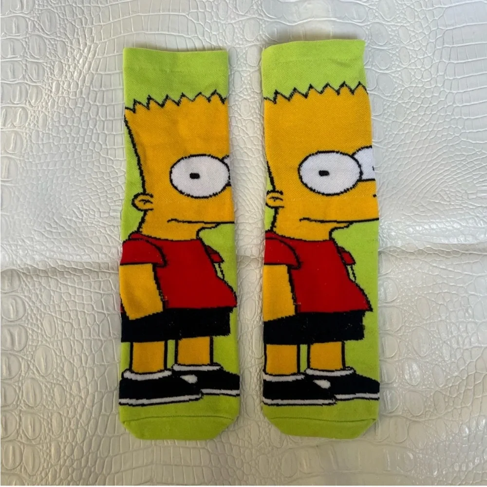 The Simpsons Bart and Lisa Crew Socks NWOT